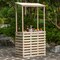 Vintiquewise Multi-Use Wooden Outdoor Bar Counter with Roof - Garden & Patio Serving Station Backyard Drink & Snack Bar Lemonade Stand Event Booth for Home Parties Wedding BBQ & Seasonal CelebrationPatio Bar Table with Roof